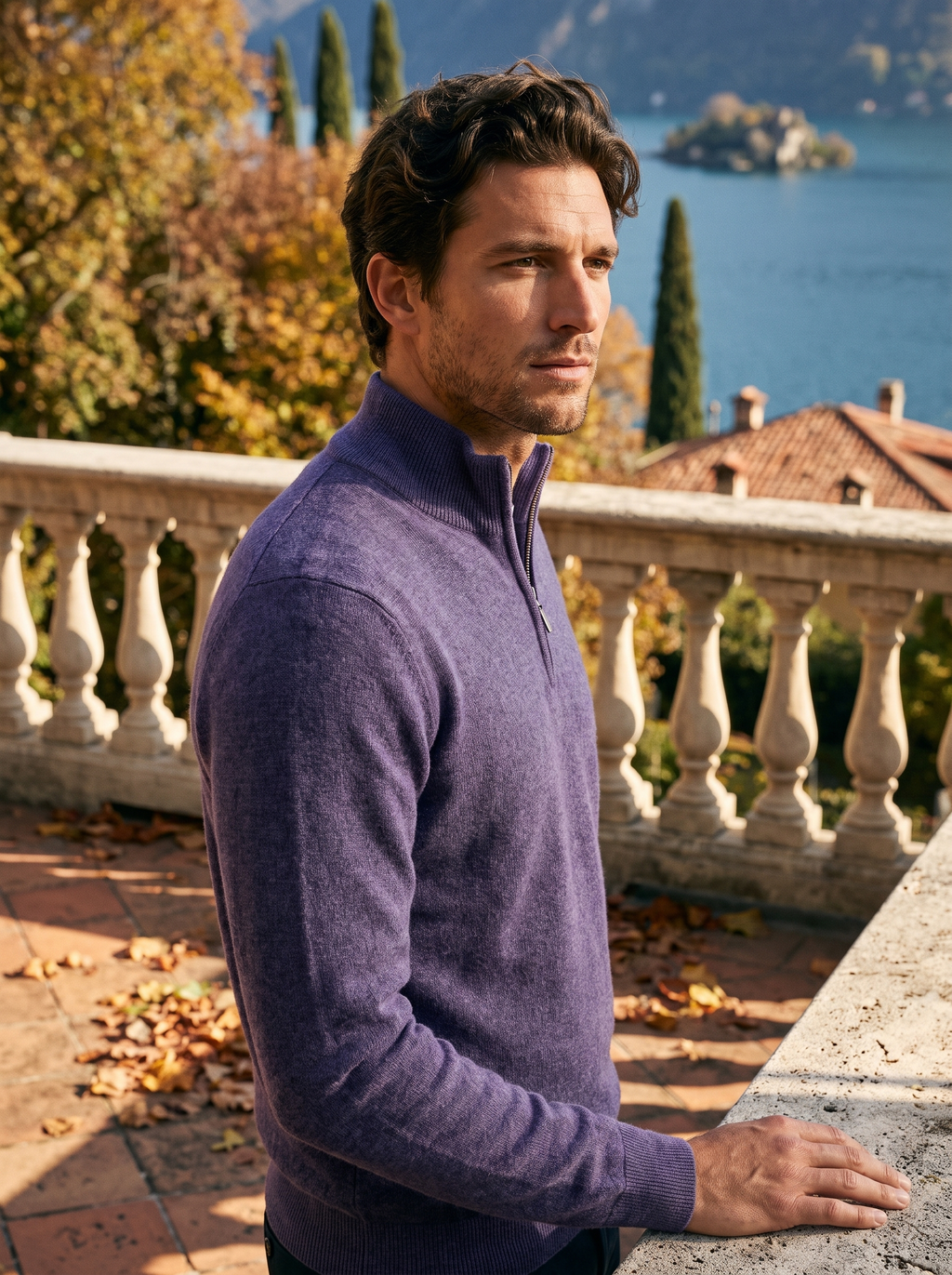 J&B Men's High-Collar Half-Zip Sweater - 7 - London-stylehouse.com