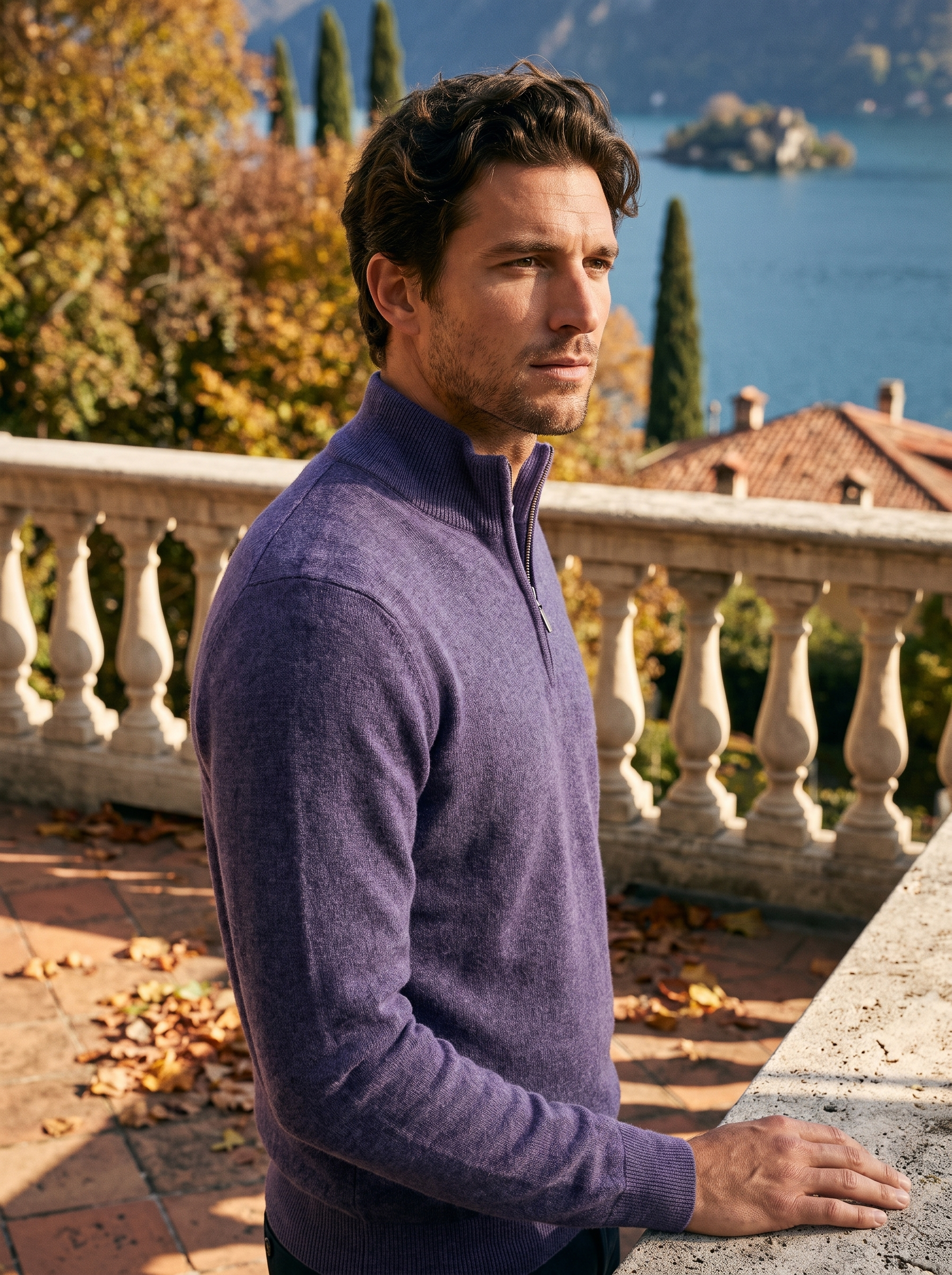 J&B Men's High-Collar Half-Zip Sweater - 7 - London-stylehouse.com