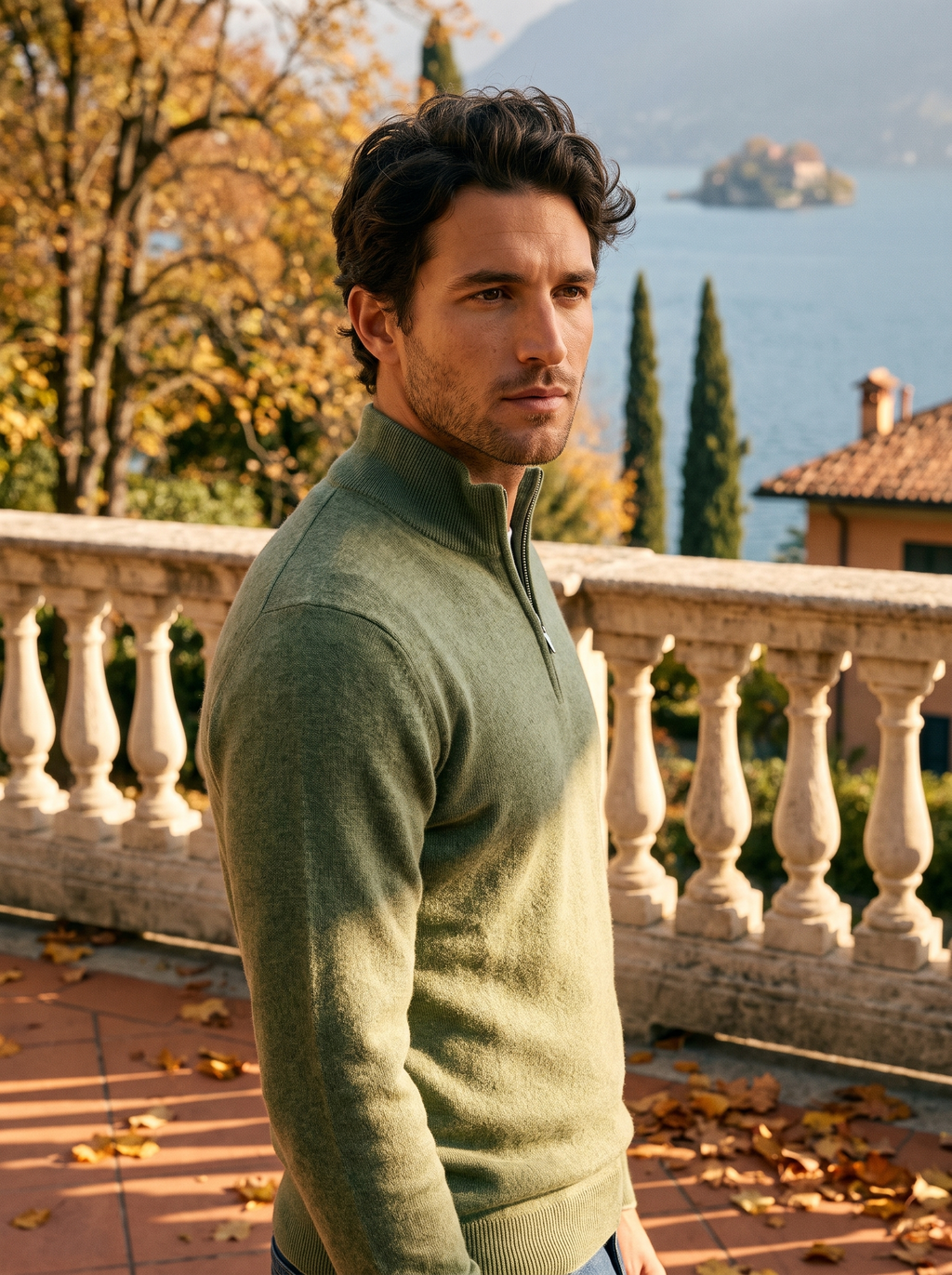 J&B Men's High-Collar Half-Zip Sweater - 11 - London-stylehouse.com