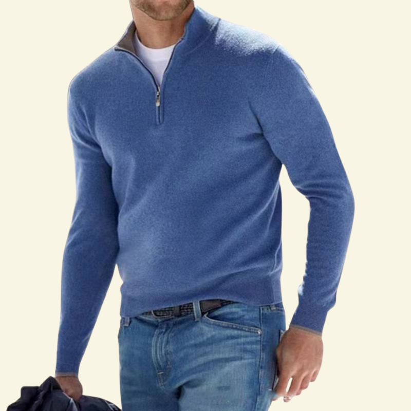 J&B Men's High-Collar Half-Zip Sweater - 13 - London-stylehouse.com