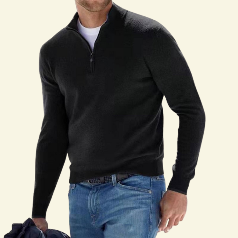 J&B Men's High-Collar Half-Zip Sweater - 14 - London-stylehouse.com