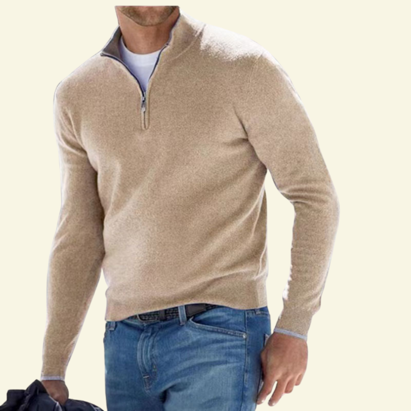 J&B Men's High-Collar Half-Zip Sweater - 15 - London-stylehouse.com