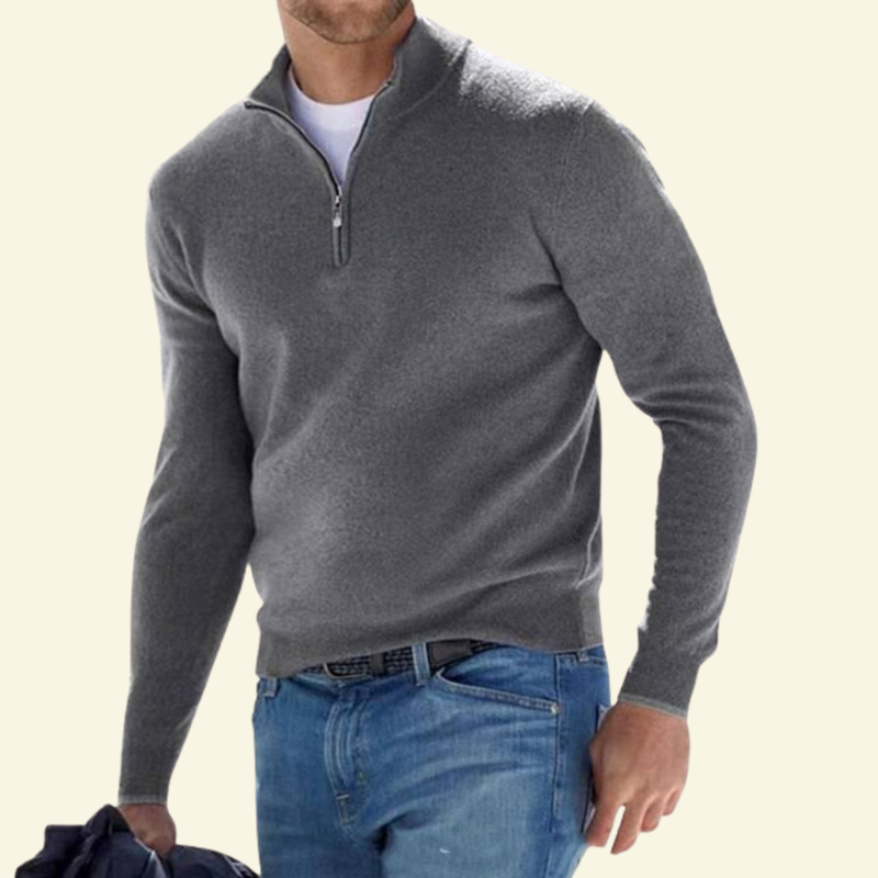 J&B Men's High-Collar Half-Zip Sweater - 16 - London-stylehouse.com