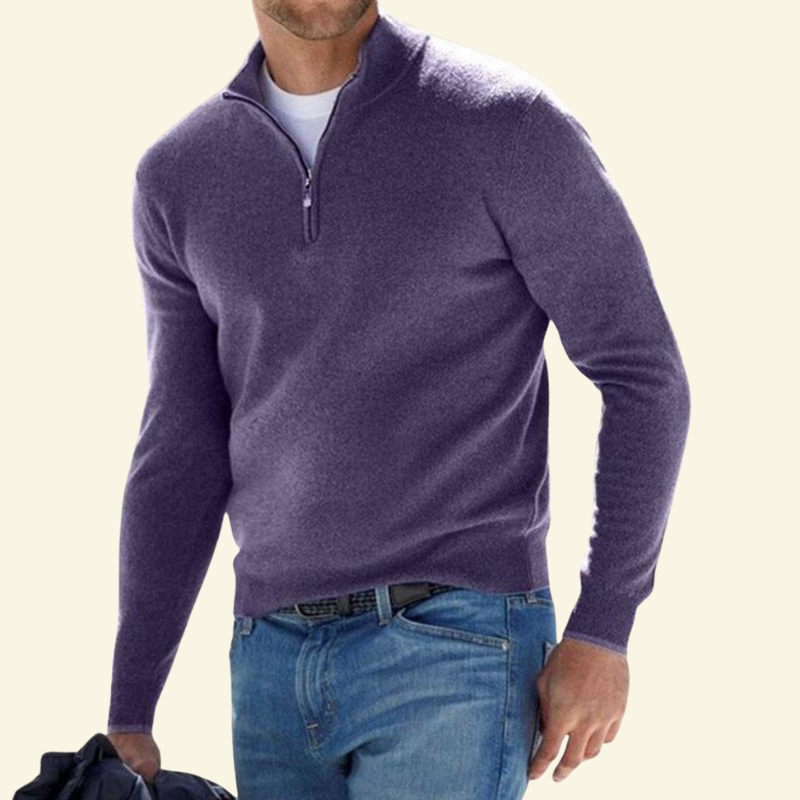 J&B Men's High-Collar Half-Zip Sweater - 17 - London-stylehouse.com