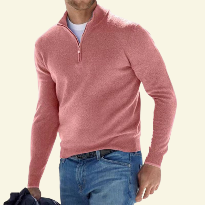 J&B Men's High-Collar Half-Zip Sweater - 19 - London-stylehouse.com