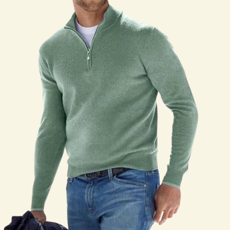 J&B Men's High-Collar Half-Zip Sweater - 21 - London-stylehouse.com