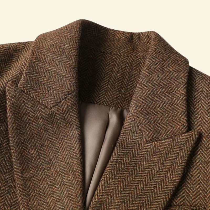 Chic Women's Tweed Blazer with Waist Belt - J&B - 4 - London-stylehouse.com