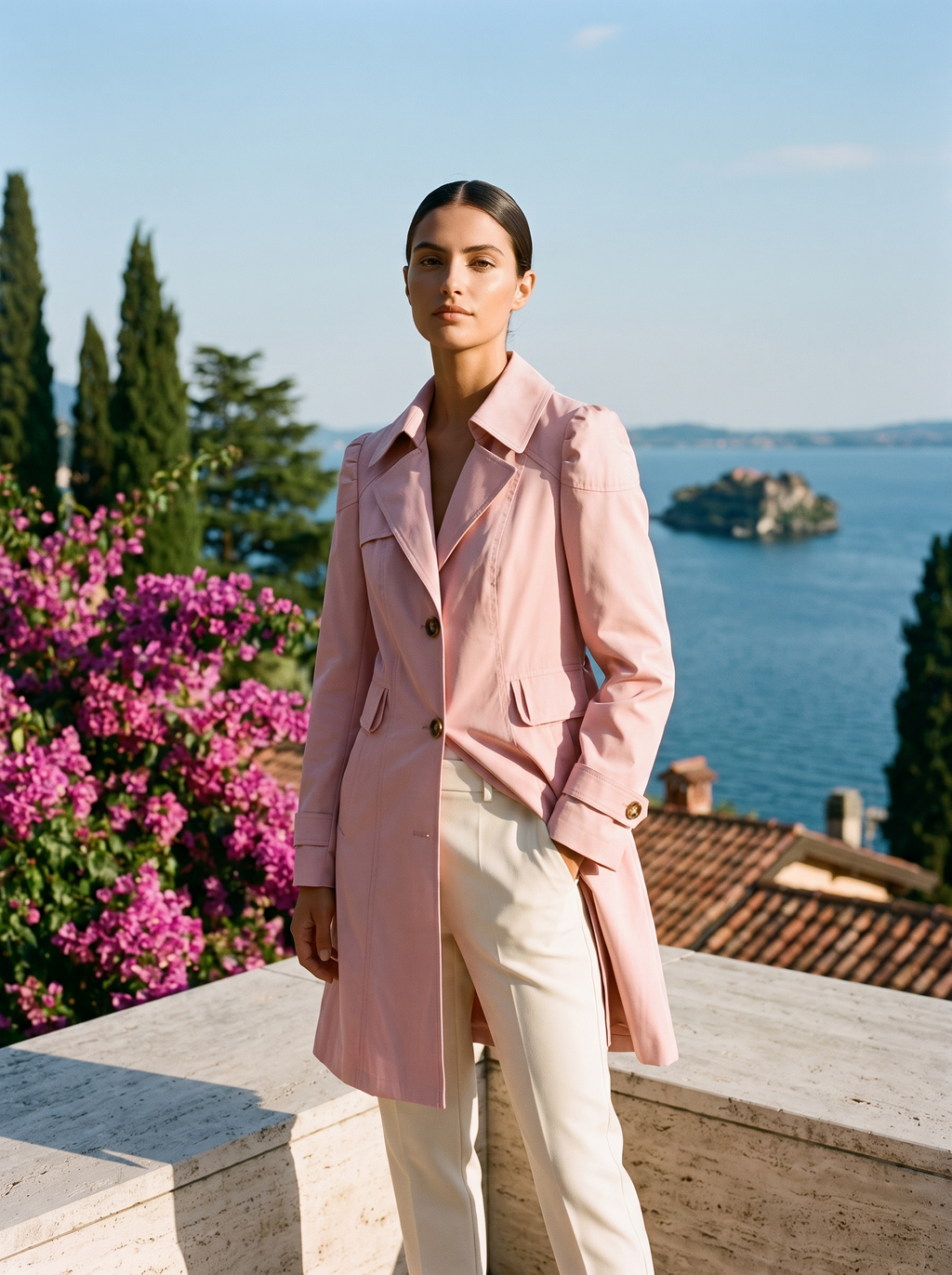 J&B Women's Belted Tailored Trench Coat - Elegant Fitted Design - 2 - London-stylehouse.com