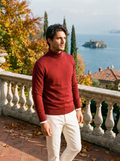 Classic-fit burgundy roll-neck jumper for men - J&B - 1 - London-stylehouse.com