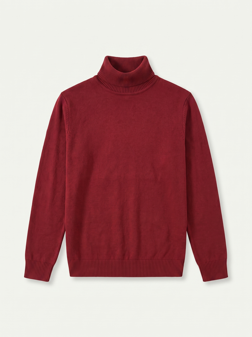 Classic-fit burgundy roll-neck jumper for men - J&B - 5 - London-stylehouse.com