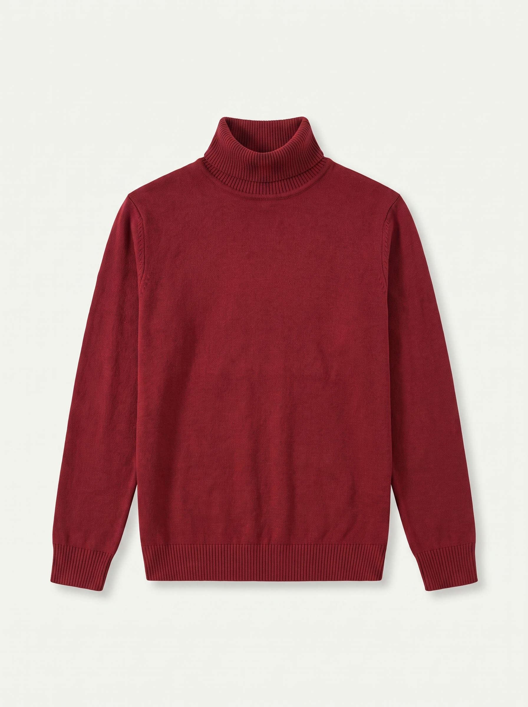 Classic-fit burgundy roll-neck jumper for men - J&B - 5 - London-stylehouse.com