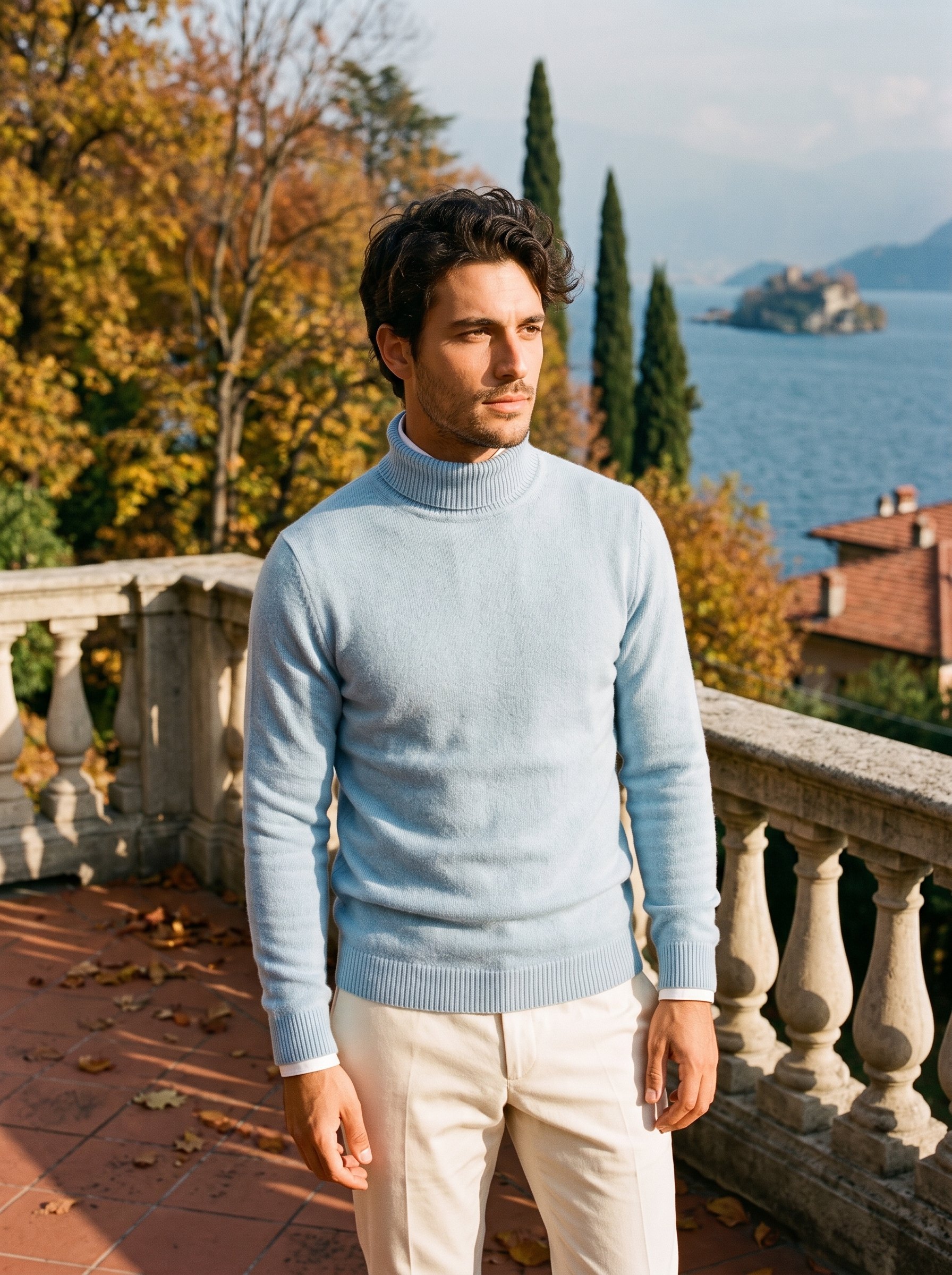 Classic-fit burgundy roll-neck jumper for men - J&B - 6 - London-stylehouse.com