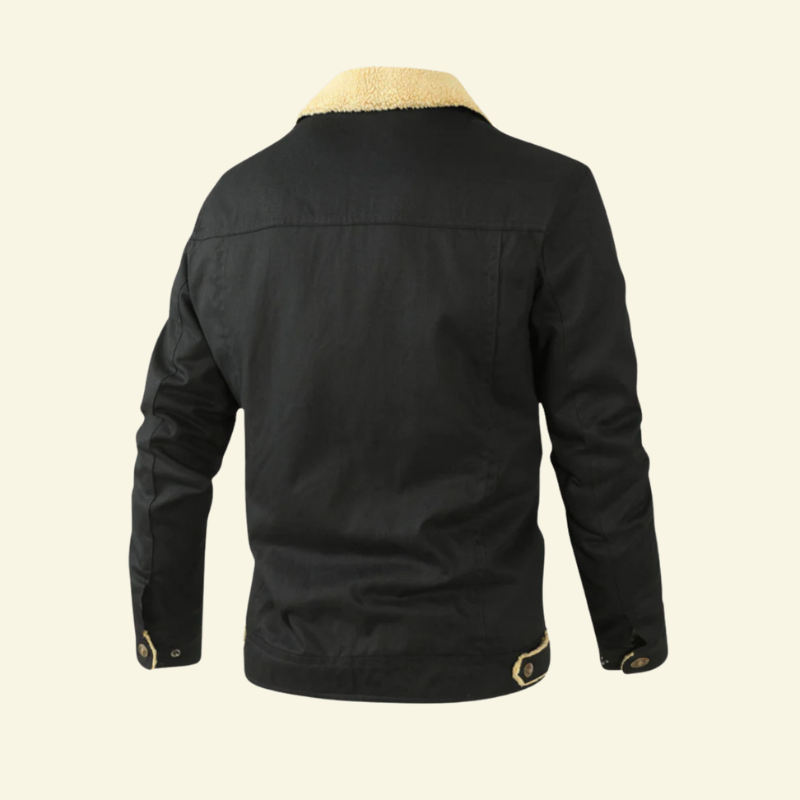 Men's Sherpa-lined Jacket with Button Closure - J&B - 2 - London-stylehouse.com