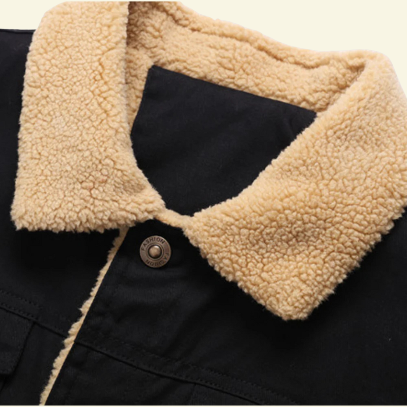 Men's Sherpa-lined Jacket with Button Closure - J&B - 3 - London-stylehouse.com