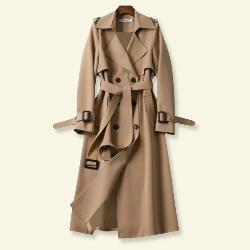 Elegant Double-Breasted Women's Trench Coat - J&B - 1 - London-stylehouse.com