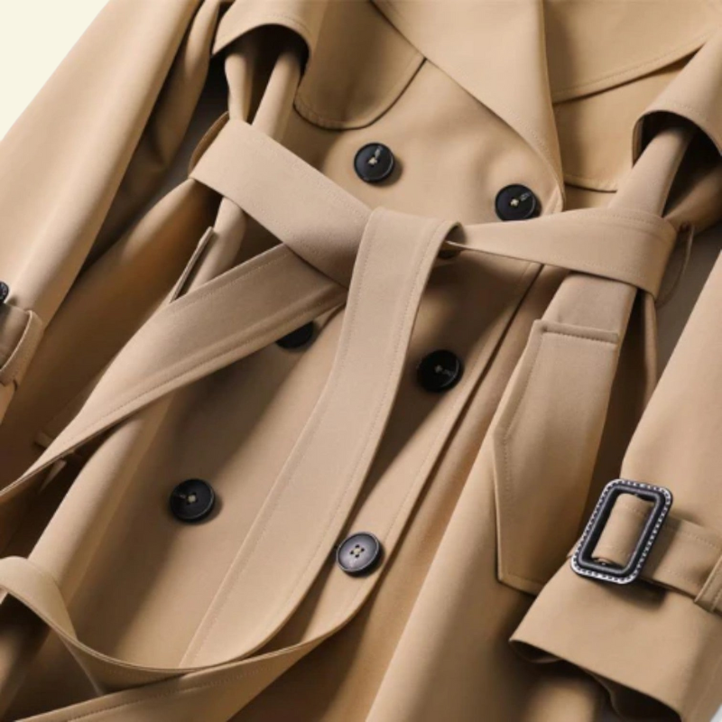 Elegant Double-Breasted Women's Trench Coat - J&B - 5 - London-stylehouse.com