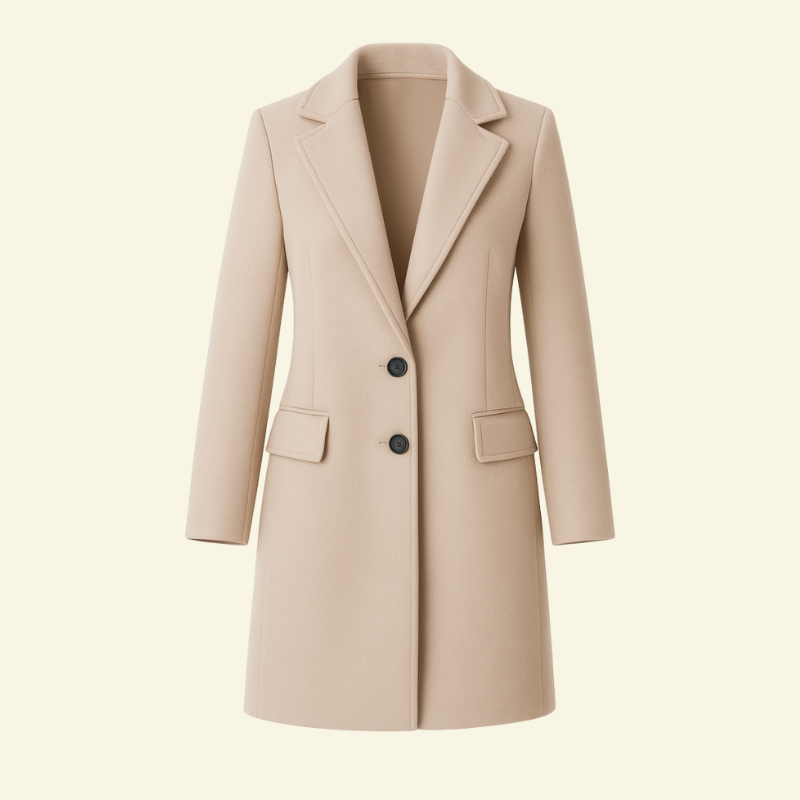 Elegant Women’s Fitted Coat with Classic Collar - J&B - 1 - London-stylehouse.com