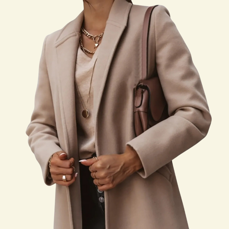 Elegant Women’s Fitted Coat with Classic Collar - J&B - 3 - London-stylehouse.com