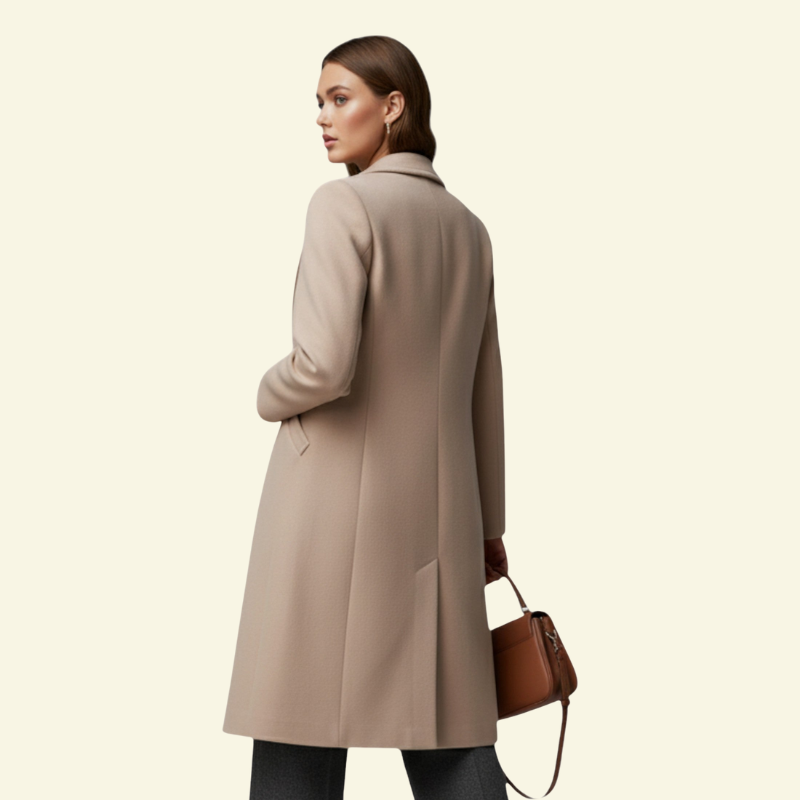 Elegant Women’s Fitted Coat with Classic Collar - J&B - 4 - London-stylehouse.com