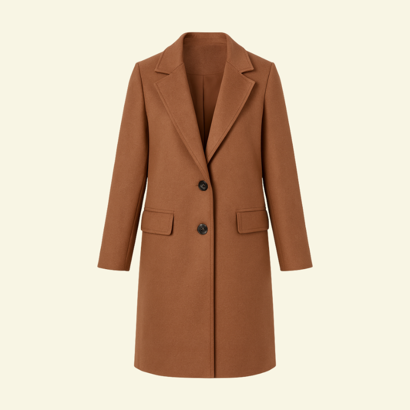 Elegant Women’s Fitted Coat with Classic Collar - J&B - 5 - London-stylehouse.com