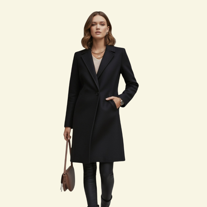 Elegant Women’s Fitted Coat with Classic Collar - J&B - 8 - London-stylehouse.com