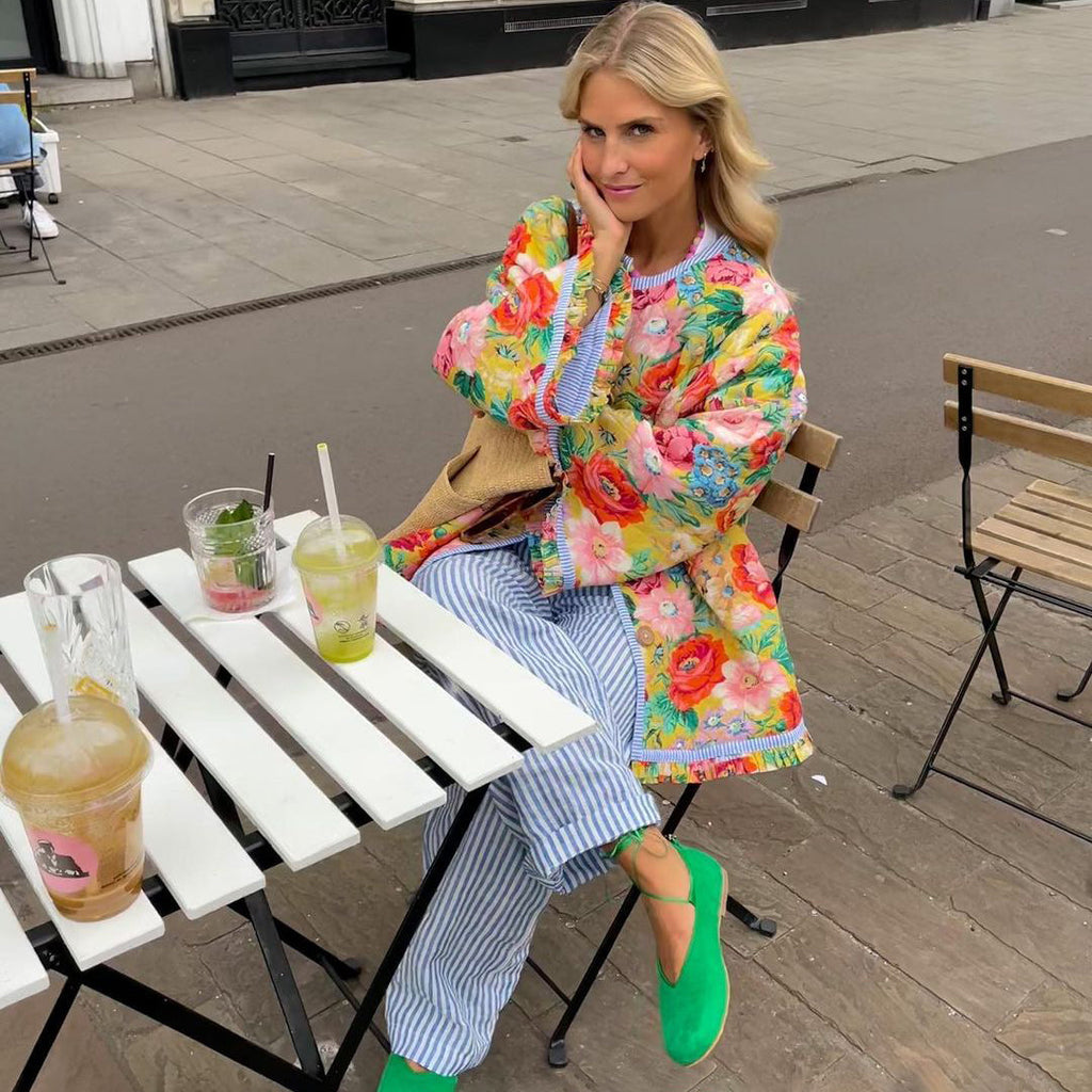 Floral-Print Women’s Jacket with Relaxed Fit - J&B - 1 - London-stylehouse.com