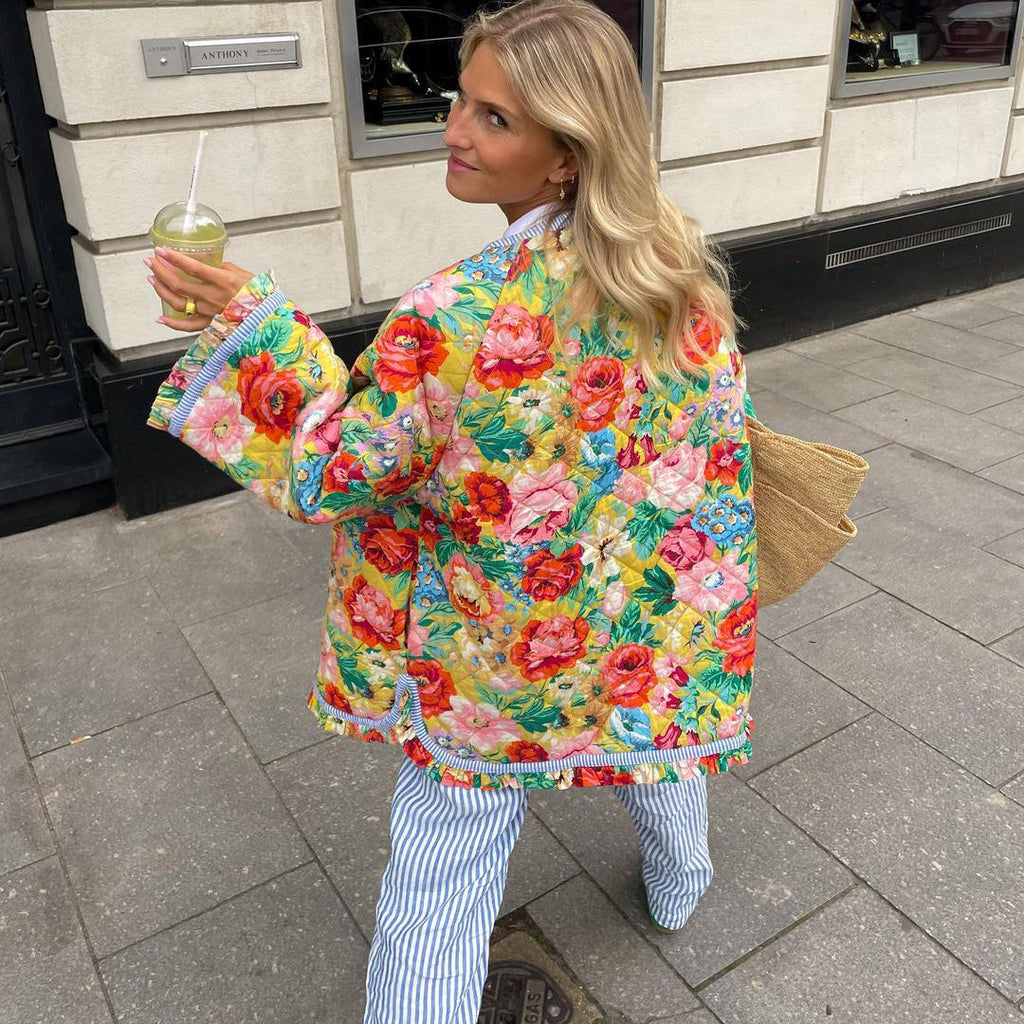 Floral-Print Women’s Jacket with Relaxed Fit - J&B - 3 - London-stylehouse.com