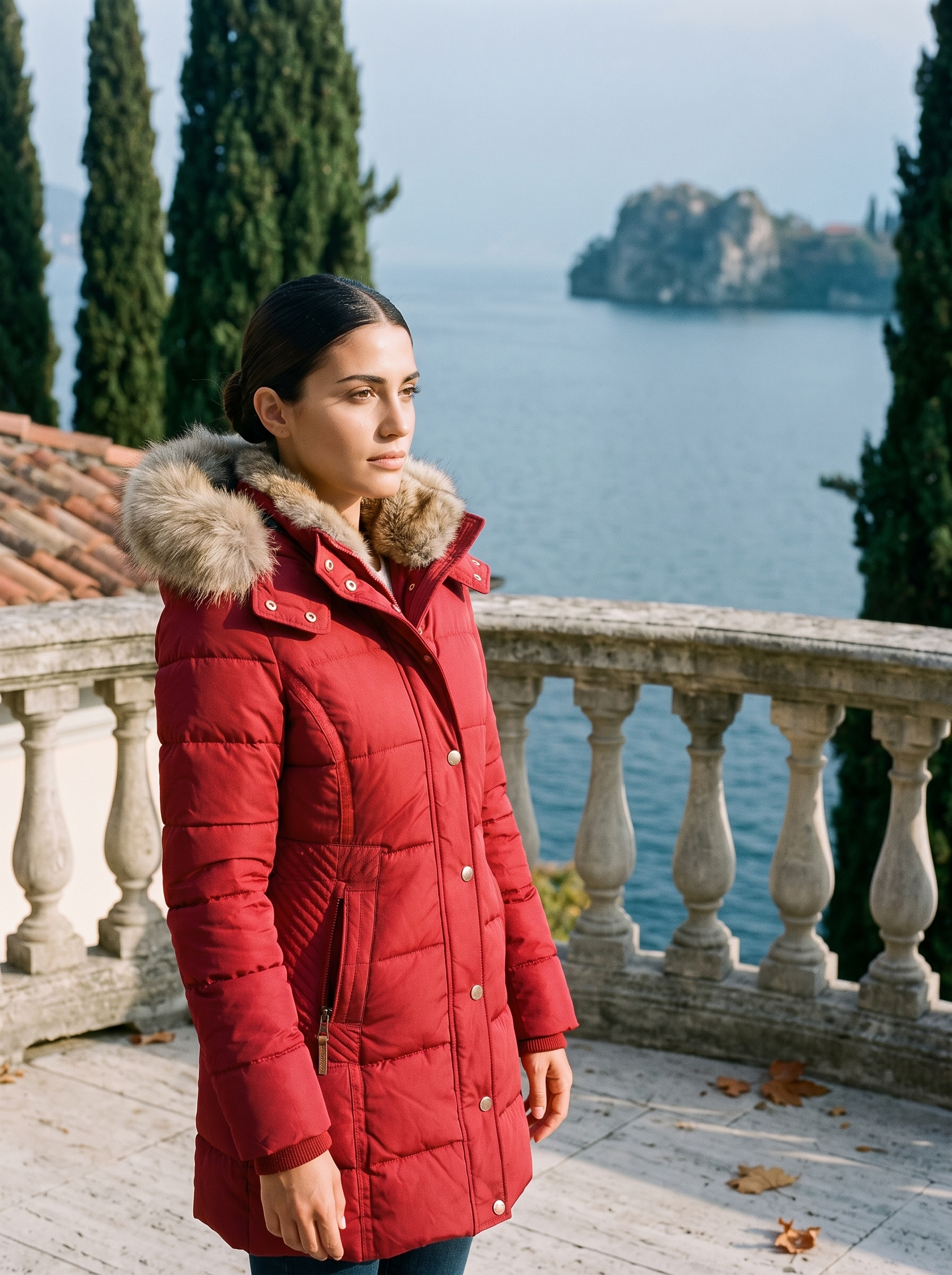 Ladies' fitted quilted jacket with removable faux fur hood - J&B - 8 - London-stylehouse.com