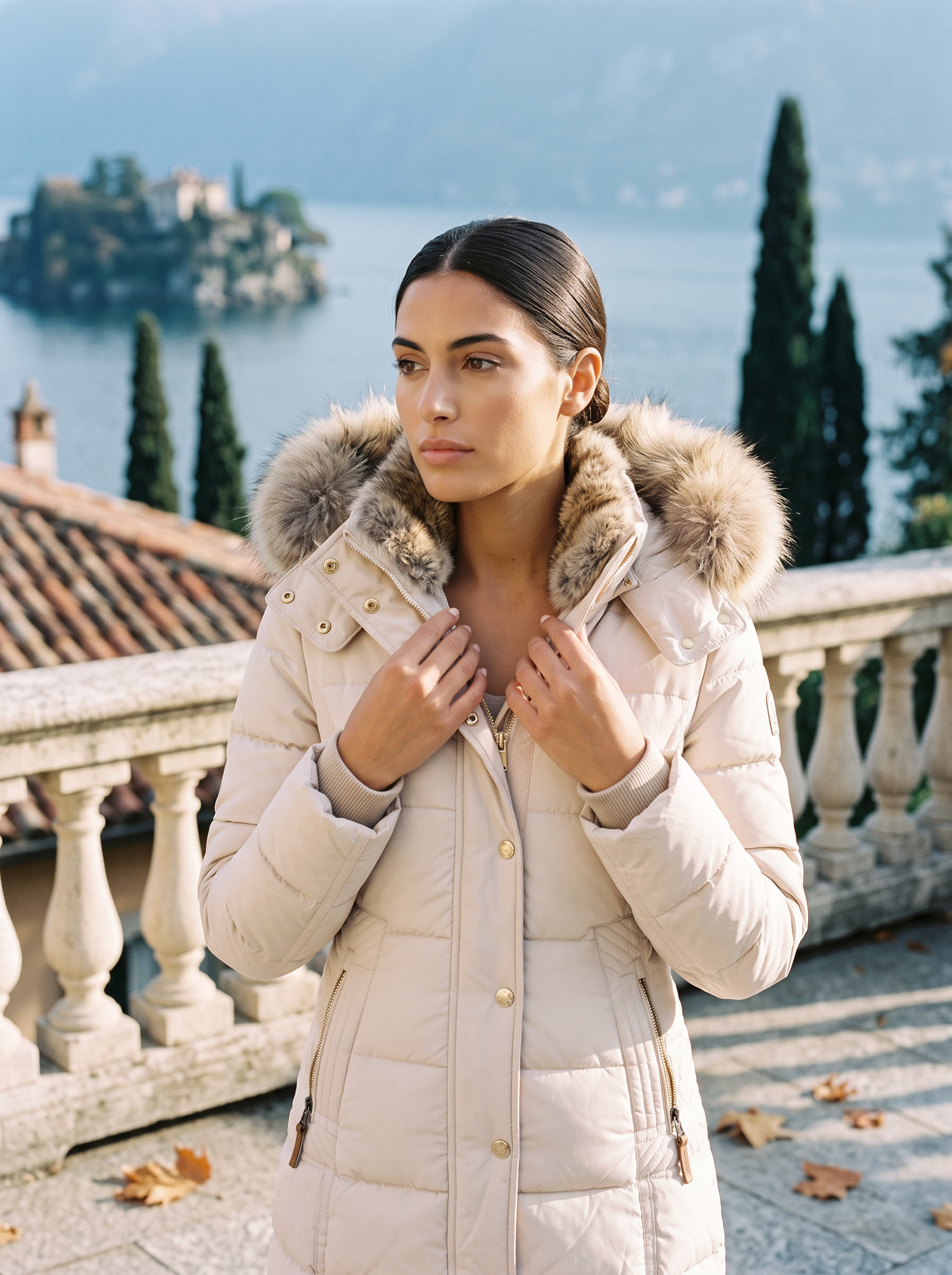 Ladies' fitted quilted jacket with removable faux fur hood - J&B - 9 - London-stylehouse.com