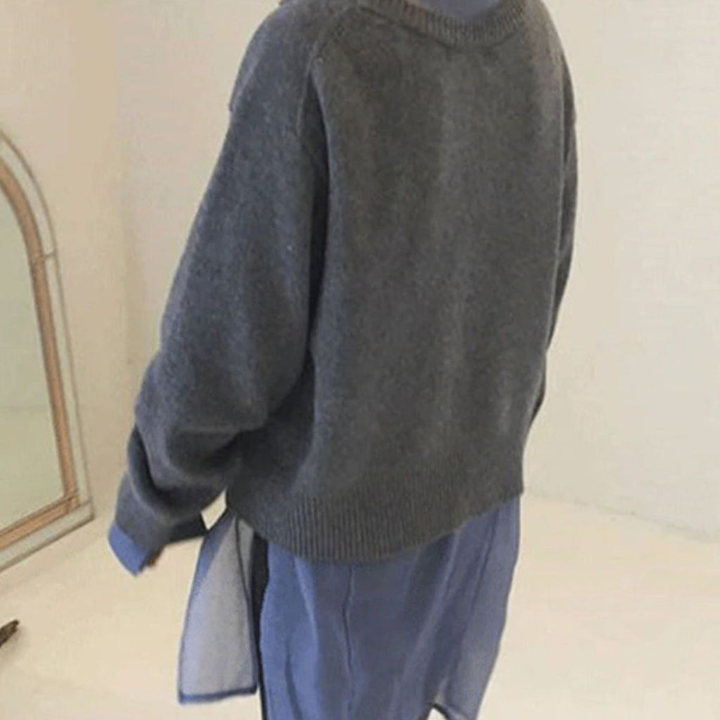 Relaxed-fit women’s knitted jumper with button detail - J&B - 7 - London-stylehouse.com