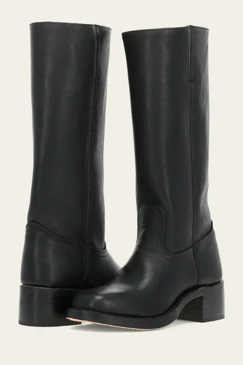 Elegantly Designed Women’s Calf-Height Boots with Closed Toe and Sturdy Block Heel - J&B - 3 - London-stylehouse.com
