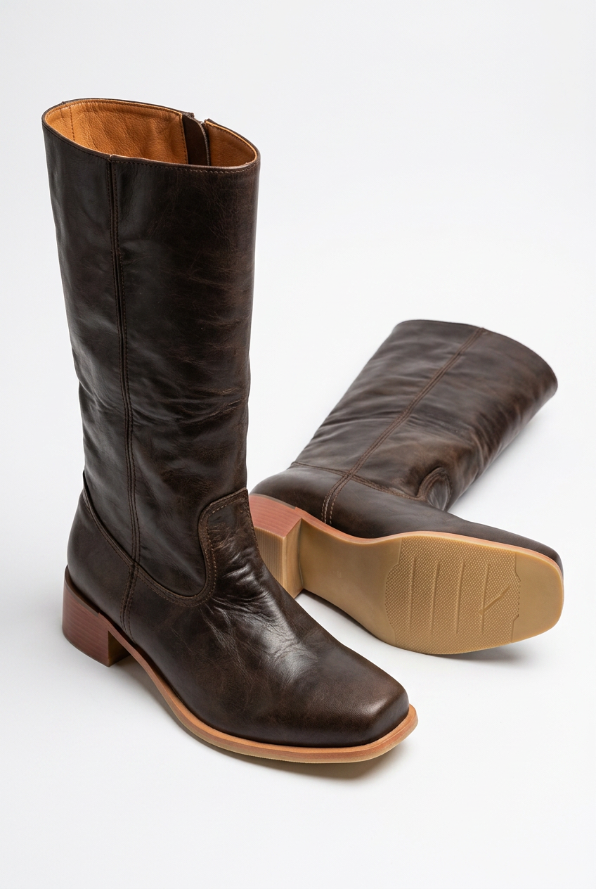 Elegantly Designed Women’s Calf-Height Boots with Closed Toe and Sturdy Block Heel - J&B - 16 - London-stylehouse.com