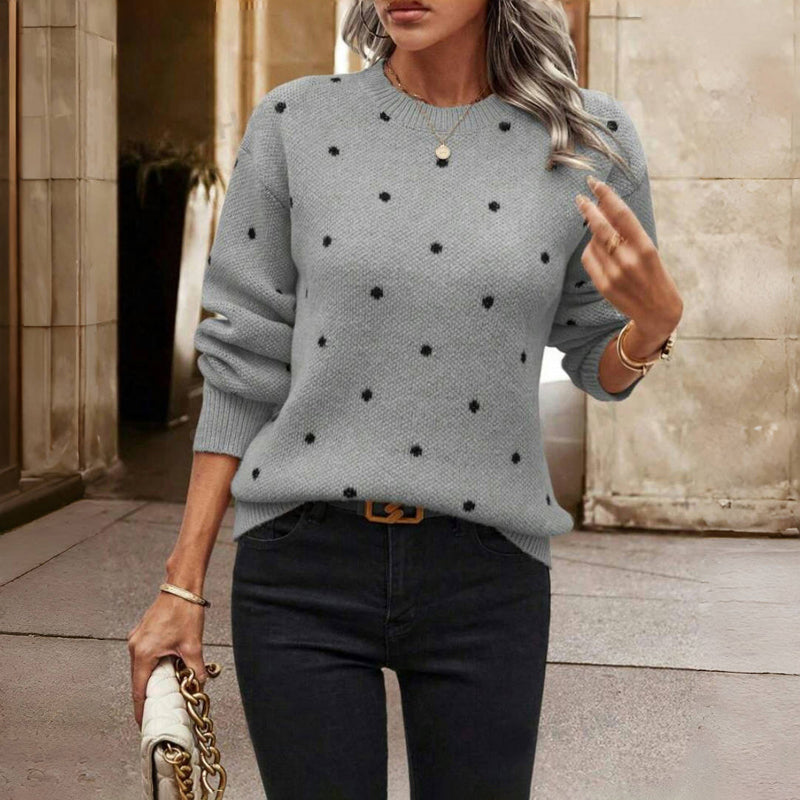 Chic Women’s Polka Dot Loose Jumper - J&B - 3 - London-stylehouse.com