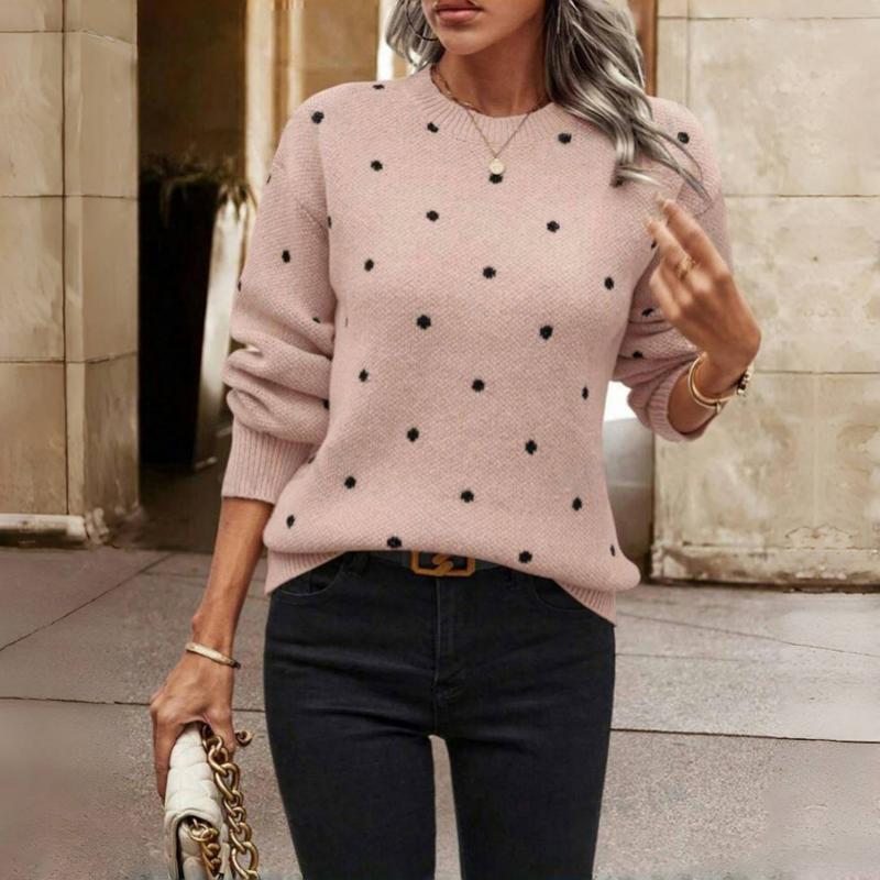 Chic Women’s Polka Dot Loose Jumper - J&B - 4 - London-stylehouse.com
