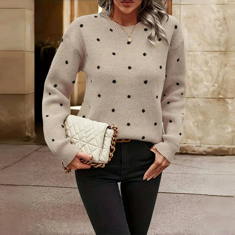 Chic Women’s Polka Dot Loose Jumper - J&B - 6 - London-stylehouse.com
