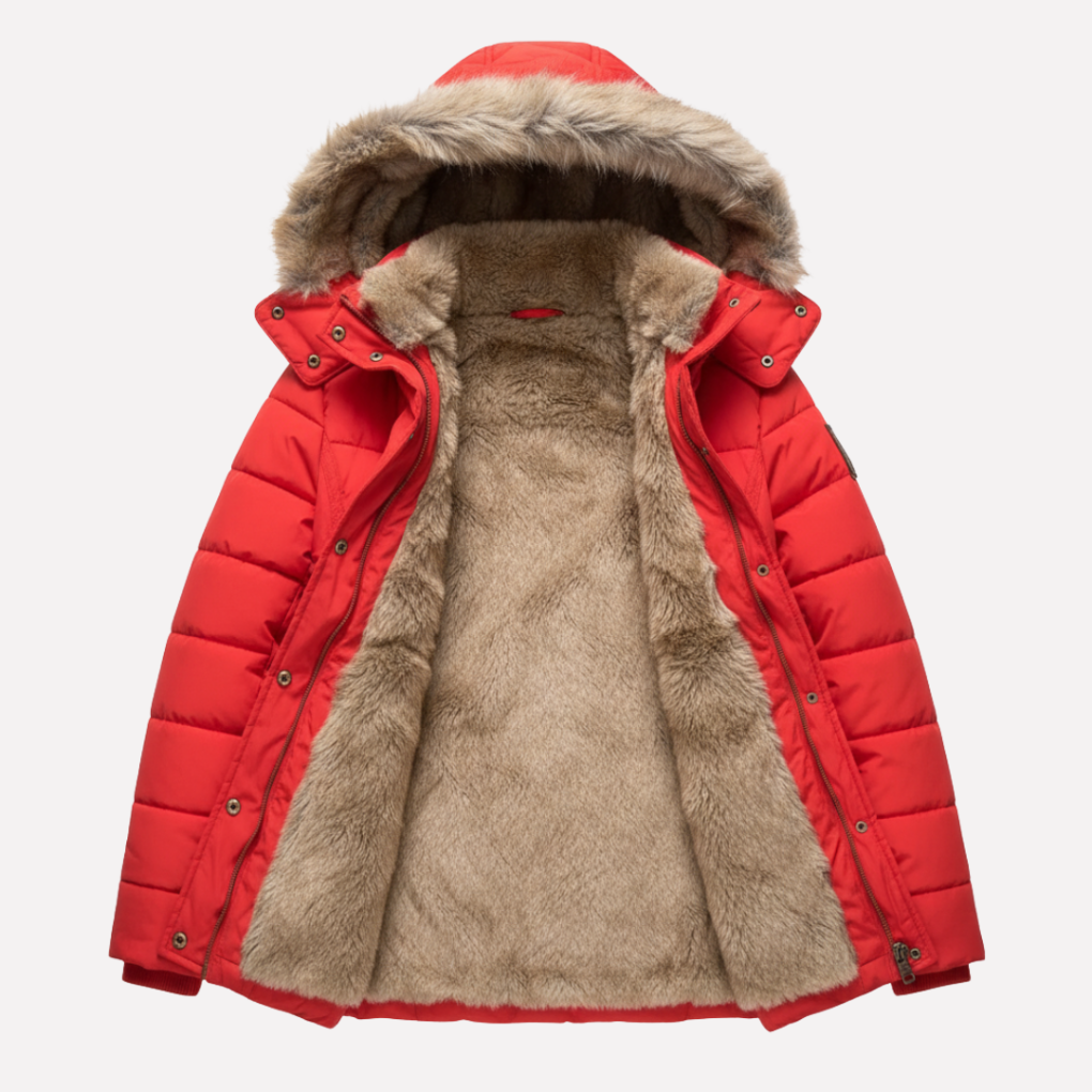 J&B Women’s Hooded Quilted Jacket with Luxurious Faux Fur Trim - 4 - London-stylehouse.com