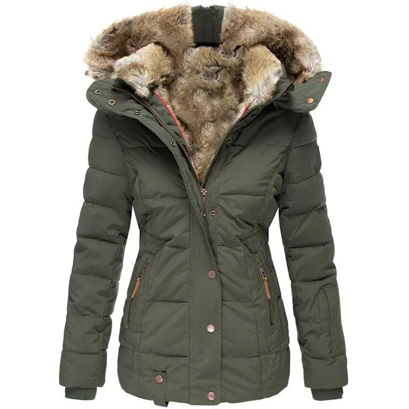 Chic Women's Winter Jacket with Hood – Figure-Flattering Fit - J&B - 2 - London-stylehouse.com