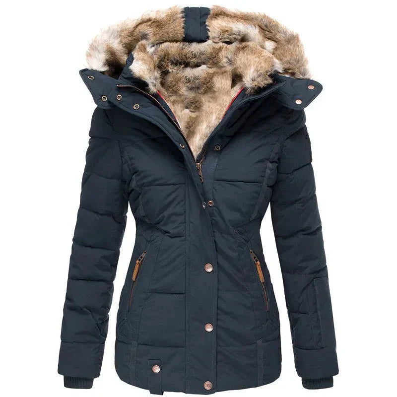 Chic Women's Winter Jacket with Hood – Figure-Flattering Fit - J&B - 3 - London-stylehouse.com