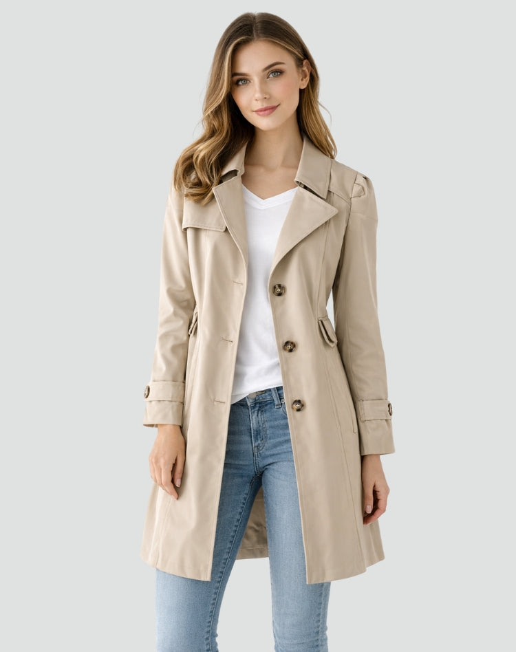 Timeless Women's Trench Coat with Waist Belt - J&B - 1 - London-stylehouse.com