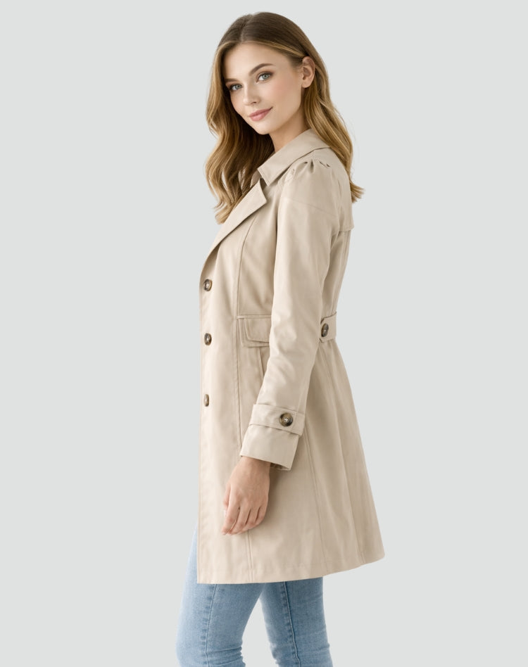 Timeless Women's Trench Coat with Waist Belt - J&B - 3 - London-stylehouse.com