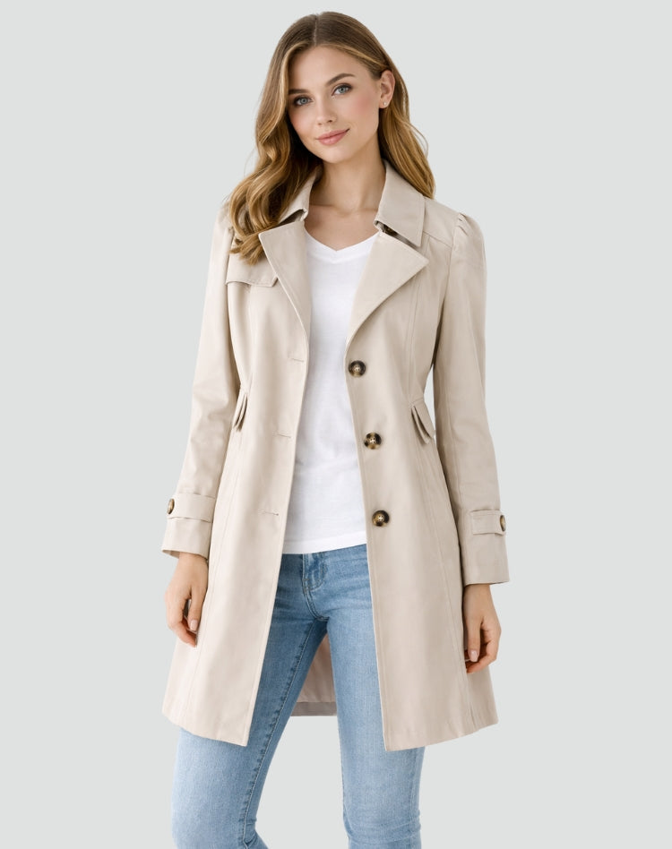Timeless Women's Trench Coat with Waist Belt - J&B - 5 - London-stylehouse.com