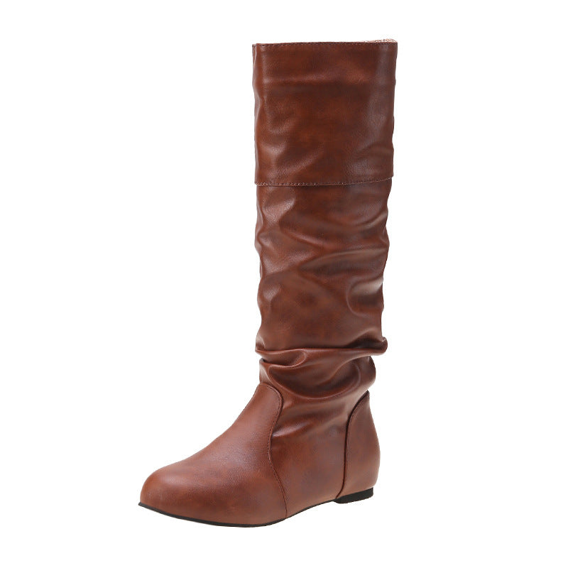 Casual women’s riding boots with a high waist and rounded toe - J&B; - 4 - London-stylehouse.com