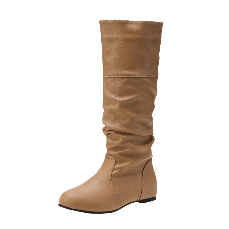Casual women’s riding boots with a high waist and rounded toe - J&B; - 5 - London-stylehouse.com