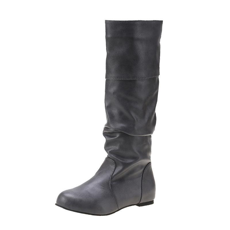 Casual women’s riding boots with a high waist and rounded toe - J&B; - 6 - London-stylehouse.com
