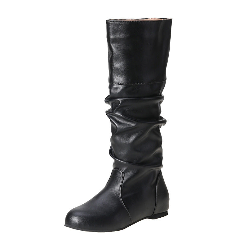 Casual women’s riding boots with a high waist and rounded toe - J&B; - 7 - London-stylehouse.com