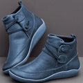 Women’s ankle boots with a round toe and a flat sole - 1 - London-stylehouse.com