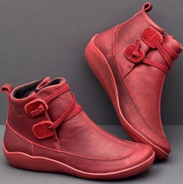 Women’s ankle boots with a round toe and a flat sole - 2 - London-stylehouse.com