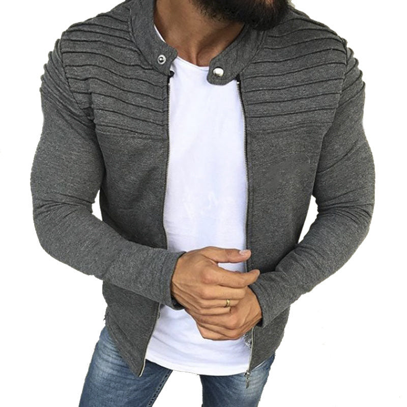 Casual men’s jacket with a zip and ribbed design - J&B; - 3 - London-stylehouse.com