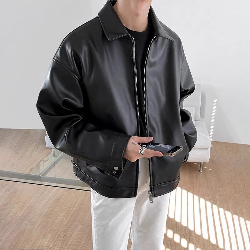 Men's biker jacket with a relaxed fit and zip fastening - J&B; - 2 - London-stylehouse.com