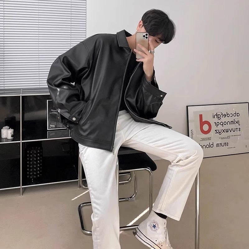 Men's biker jacket with a relaxed fit and zip fastening - J&B; - 5 - London-stylehouse.com